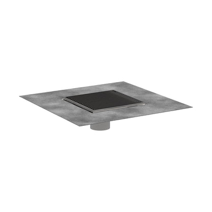 hansgrohe RainDrain Brilliance Point Drain Set 6"x 6" Trim with Height Adjustable Frame and Rough