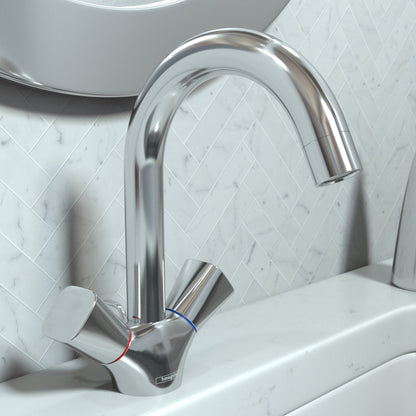 hansgrohe Logis Single-Hole Faucet 150 with Swivel Spout and Pop-Up Drain, 1.2 GPM