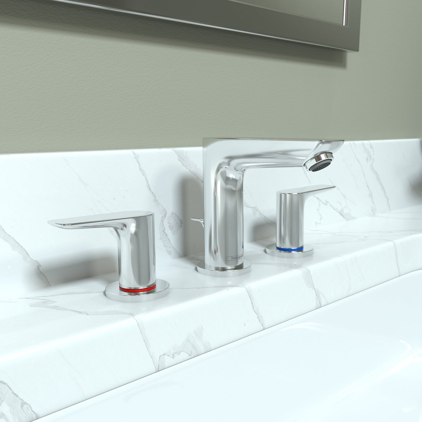 hansgrohe Talis E Widespread Faucet 150 with Pop-Up Drain, 1.2 GPM