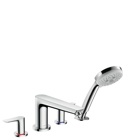 hansgrohe Talis E 4-Hole Roman Tub Set Trim with 1.8 GPM Handshower