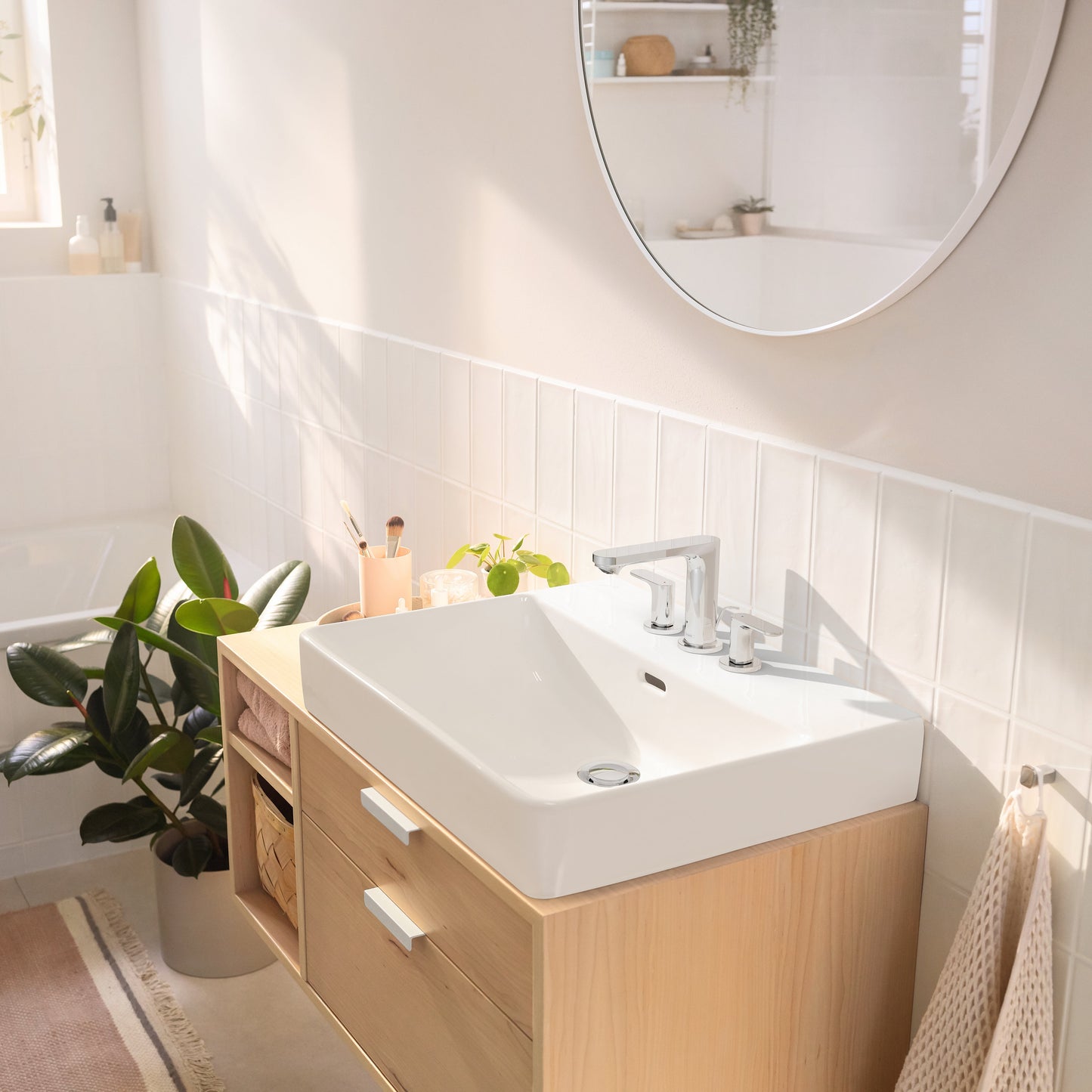 hansgrohe Rebris S Widespread Faucet 110 with Pop-Up Drain, 1.2 GPM