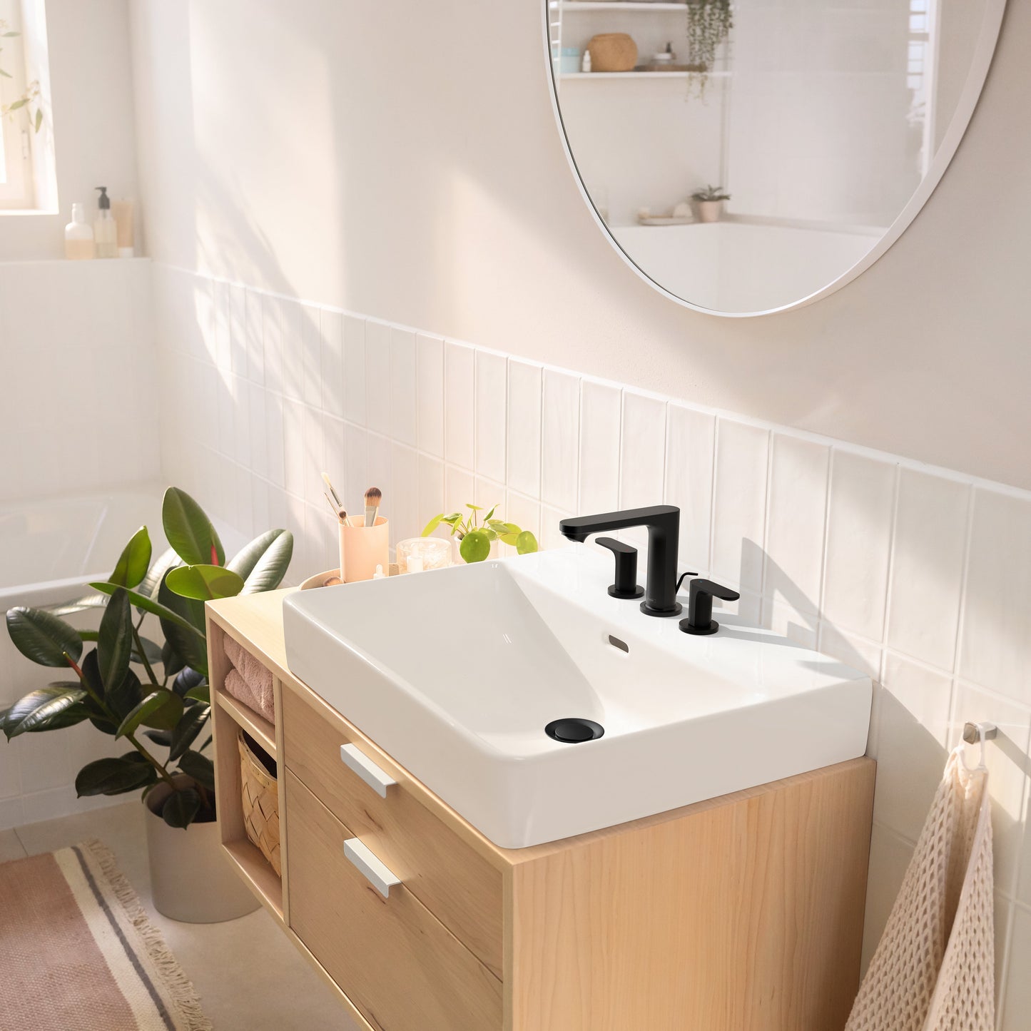 hansgrohe Rebris S Widespread Faucet 110 with Pop-Up Drain, 1.2 GPM