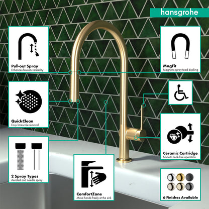 hansgrohe Talis N HighArc Kitchen Faucet, O-Style 2-Spray Pull-Down, 1.75 GPM