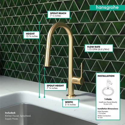 hansgrohe Talis N HighArc Kitchen Faucet, A-Style 2-Spray Pull-Down, 1.75 GPM