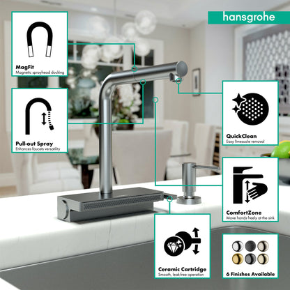 hansgrohe Aquno Select Kitchen Faucet, 2-Spray Pull-Out, 1.75 GPM