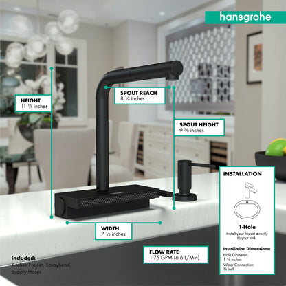 hansgrohe Aquno Select Kitchen Faucet, 2-Spray Pull-Out, 1.75 GPM