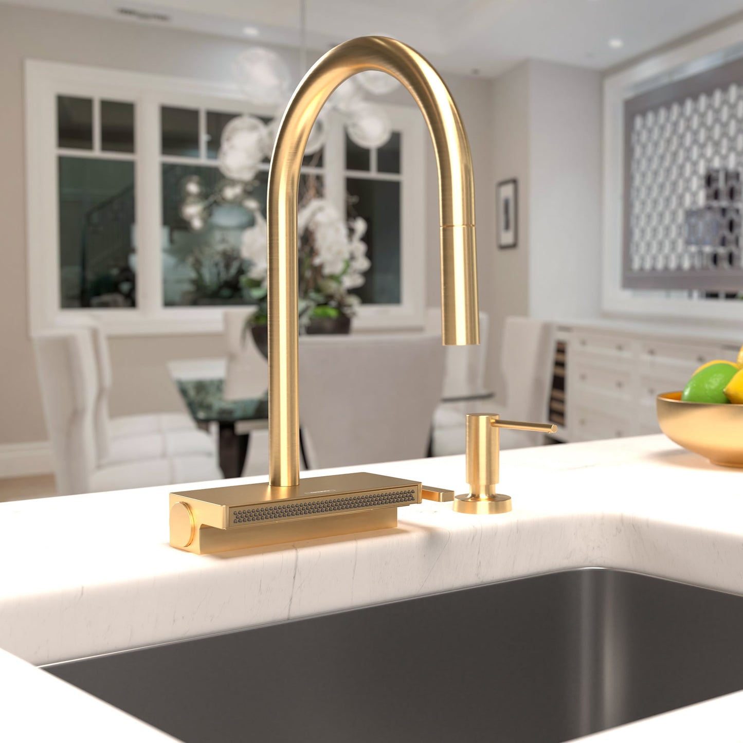 hansgrohe Aquno Select HighArc Kitchen Faucet, 3-Spray Pull-Down, 1.75 GPM