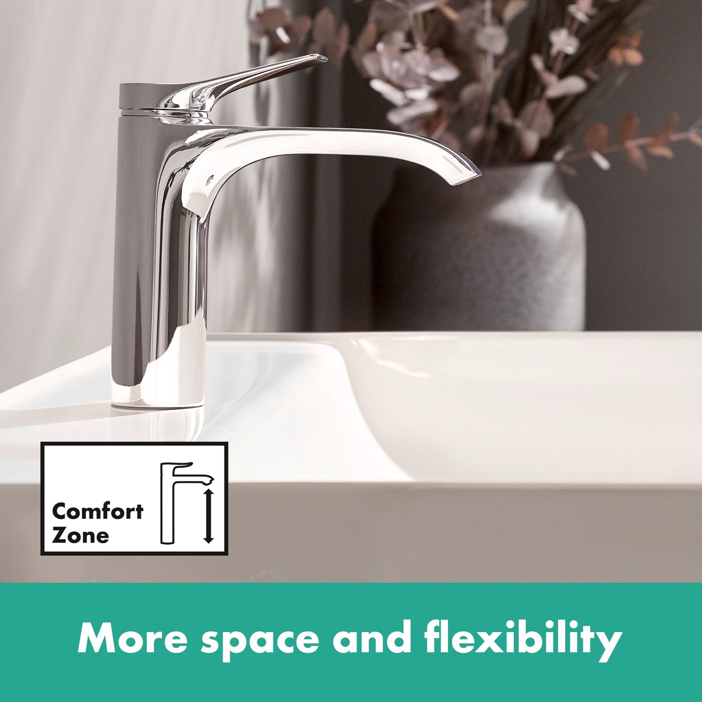hansgrohe Vivenis Single-hole Faucet 210 with Swivel Spout and Pop-Up Drain, 1.2 GPM