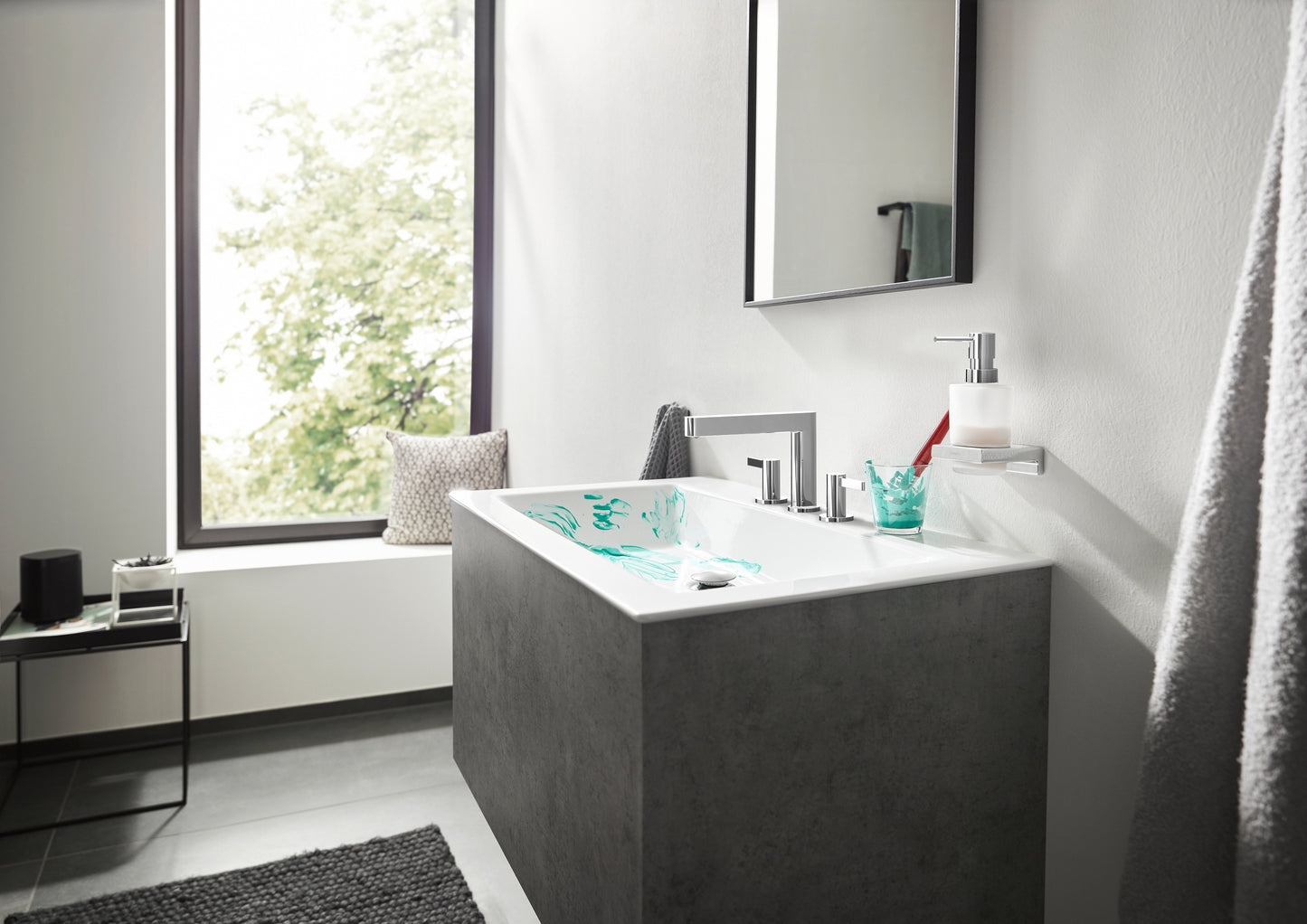 hansgrohe Finoris Wide-spread Faucet 110 with Pop-up Drain, 1.2 GPM
