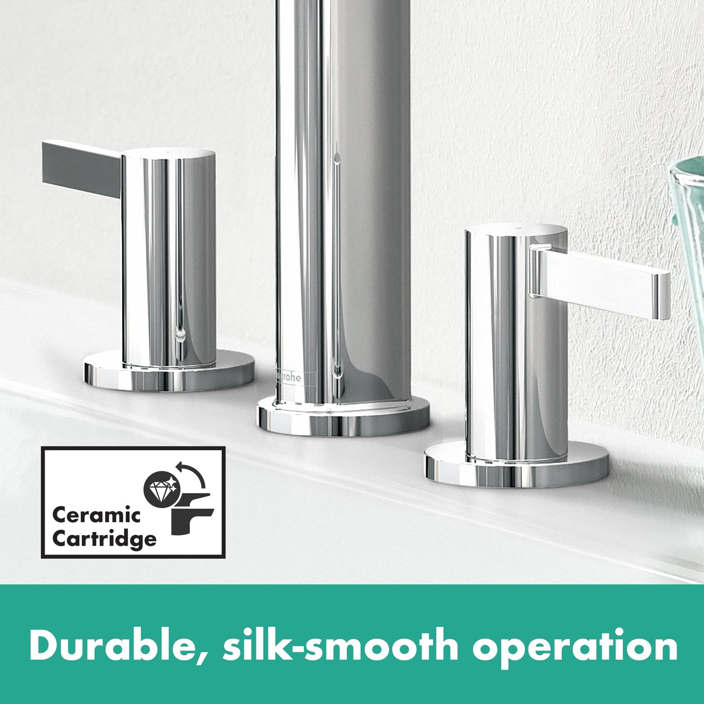 hansgrohe Finoris Wide-spread Faucet 110 with Pop-up Drain, 1.2 GPM