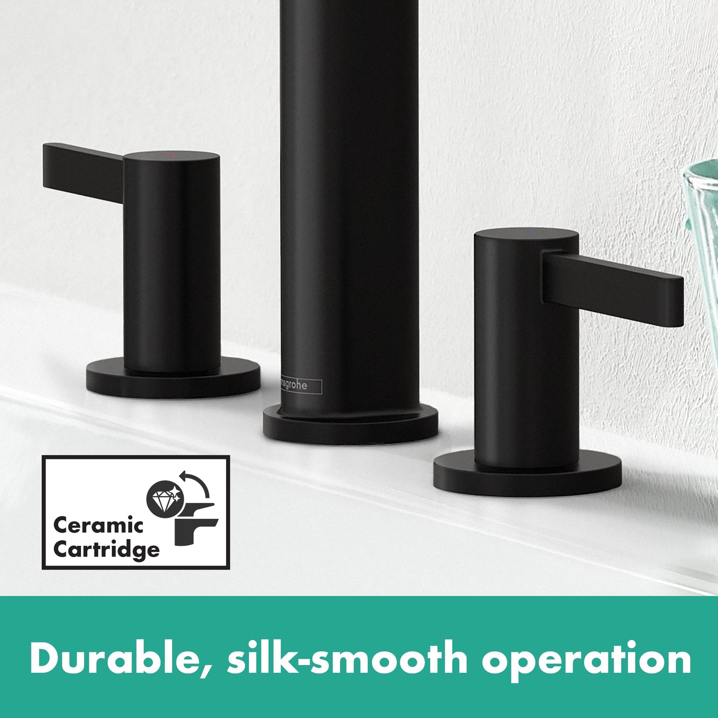 hansgrohe Finoris Wide-spread Faucet 110 with Pop-up Drain, 1.2 GPM