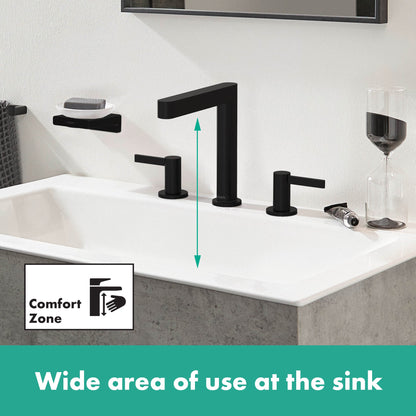 hansgrohe Finoris Wide-spread Faucet 160 with Pop-up Drain, 1.2 GPM