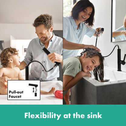 hansgrohe Finoris Single-Hole Faucet 230 with 2-Spray Pull-Out, 1.2 GPM