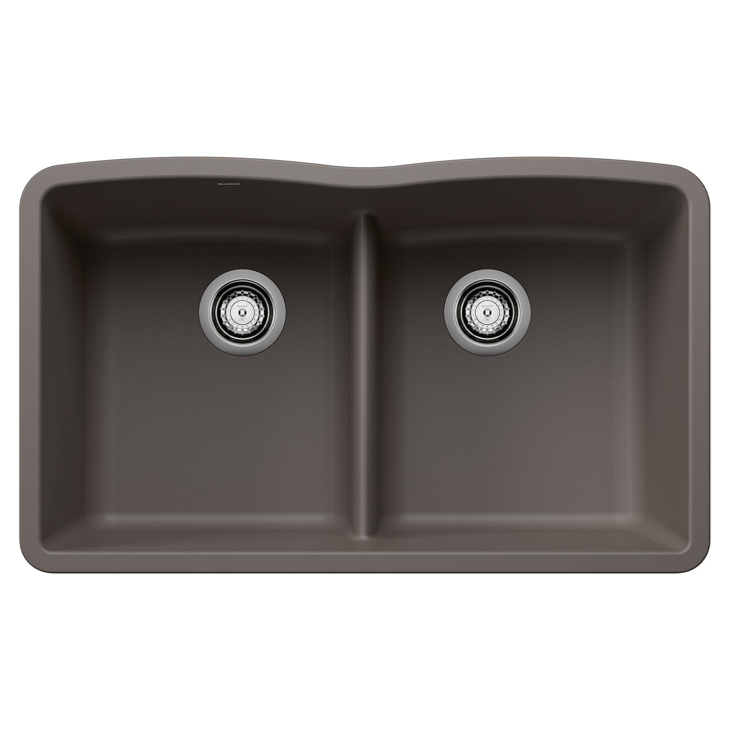 BLANCO 443106 Diamond Equal Double Bowl Kitchen Sink with Low Divide - Volcano Gray