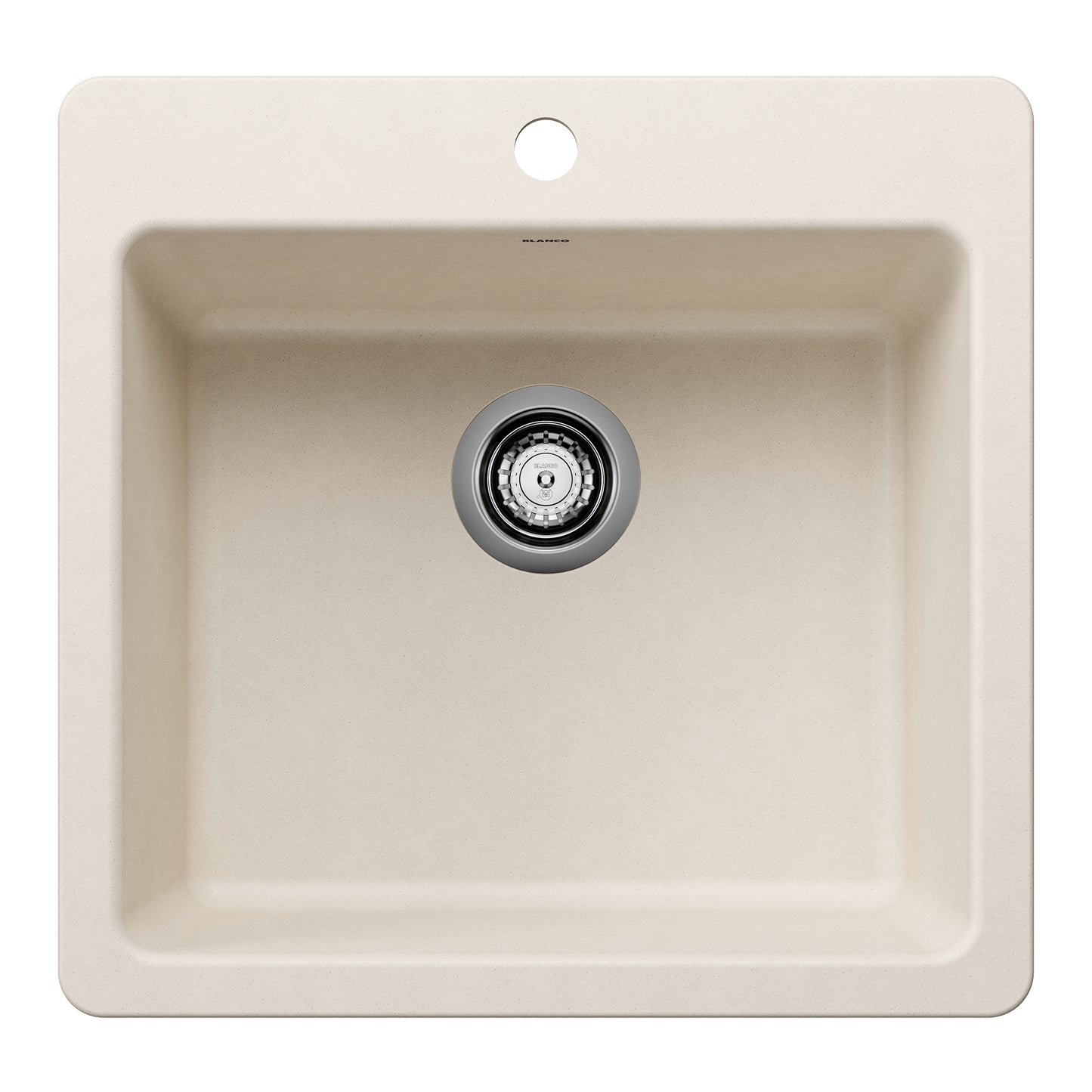 BLANCO Liven SILGRANIT 21" Single Bowl Dual Mount Kitchen Sink - Soft White
