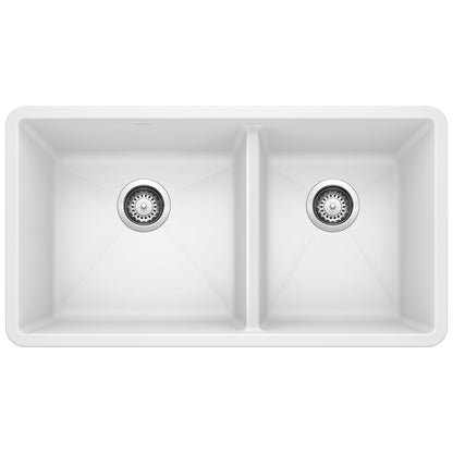 BLANCO 441125 Precis 1-3/4 Double Bowl Kitchen Sink - White