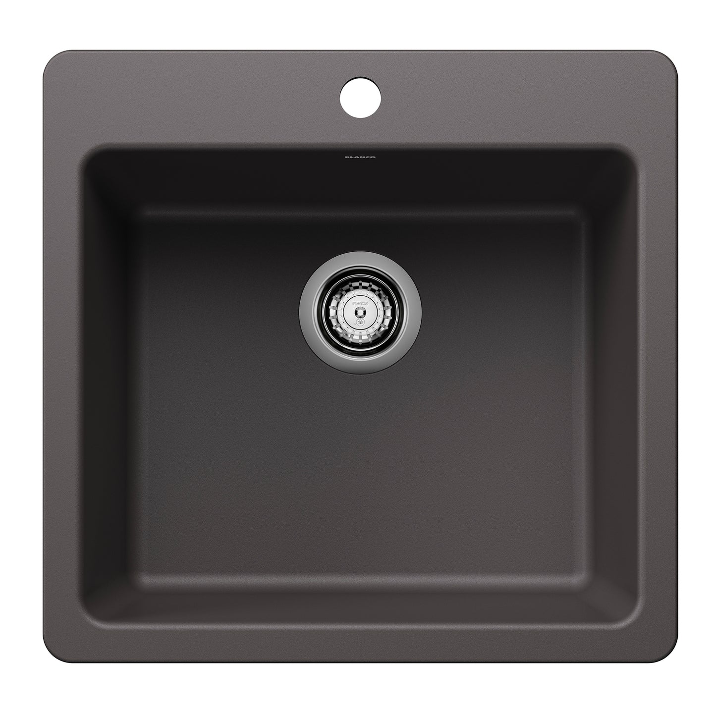 BLANCO Liven SILGRANIT 21" Single Bowl Dual Mount Kitchen Sink - Cinder