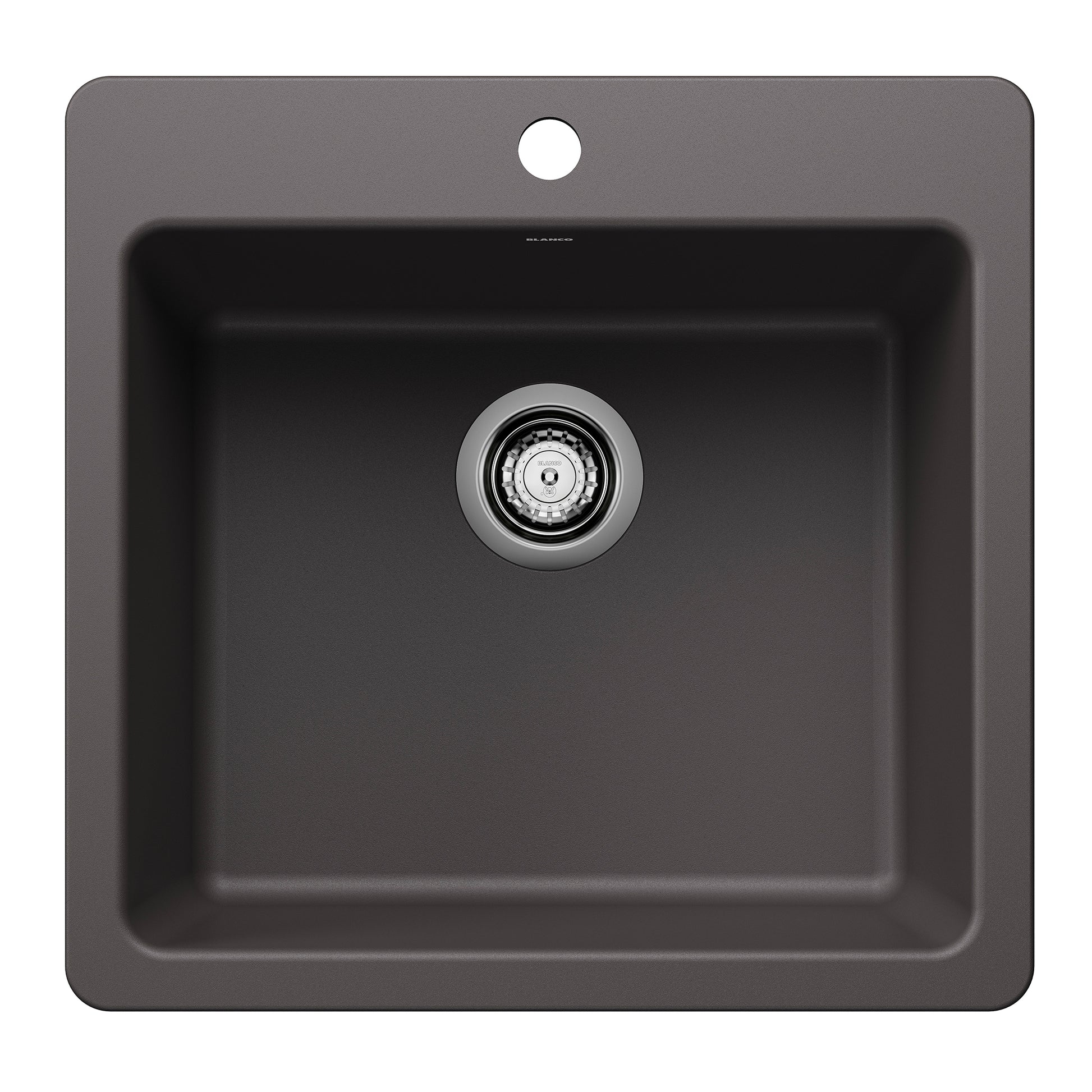 BLANCO Liven SILGRANIT 21" Single Bowl Dual Mount Kitchen Sink - Cinder