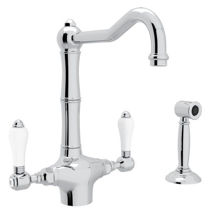 ROHL A1679WS Acqui® Two Handle Kitchen Faucet With Side Spray