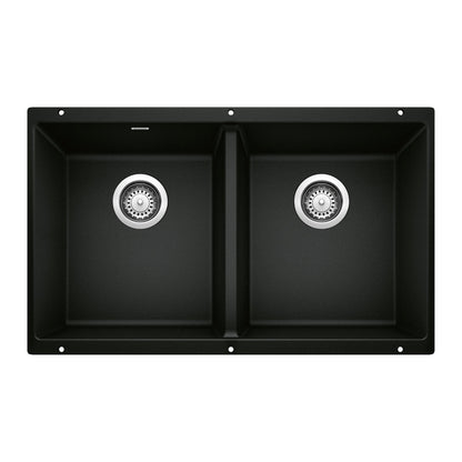 BLANCO 442927 Precis Equal Double Bowl Kitchen Sink - Coal Black