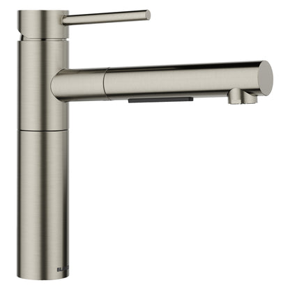 BLANCO Alta II Low Arc Pull-Out Dual-Spray Kitchen Faucet - Satin Platinum