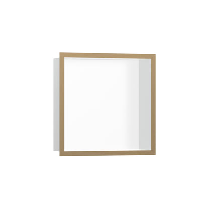 hansgrohe XtraStoris Individual Wall Niche Matte White with Design Frame 12"x 12"x 4"