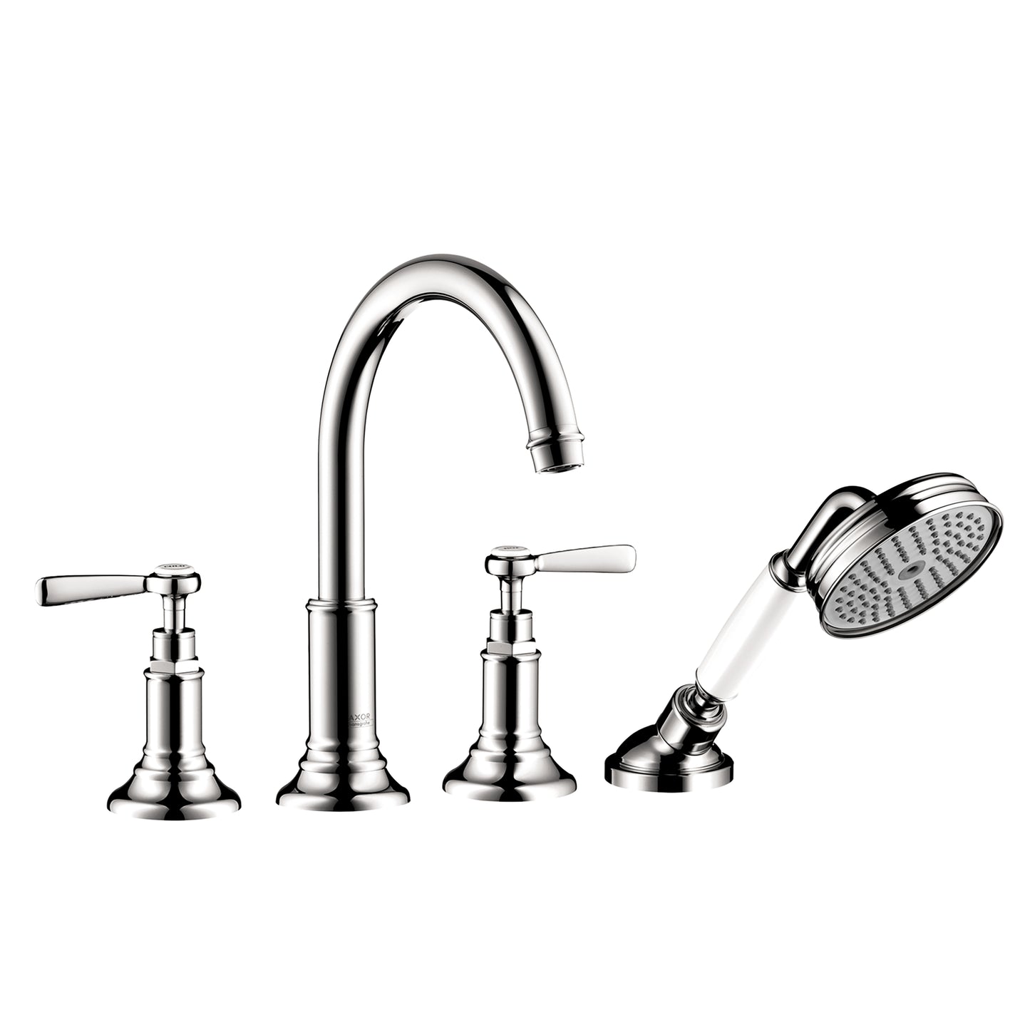 AXOR Montreux 4-Hole Roman Tub Set Trim with Lever Handles and 1.8 GPM Handshower