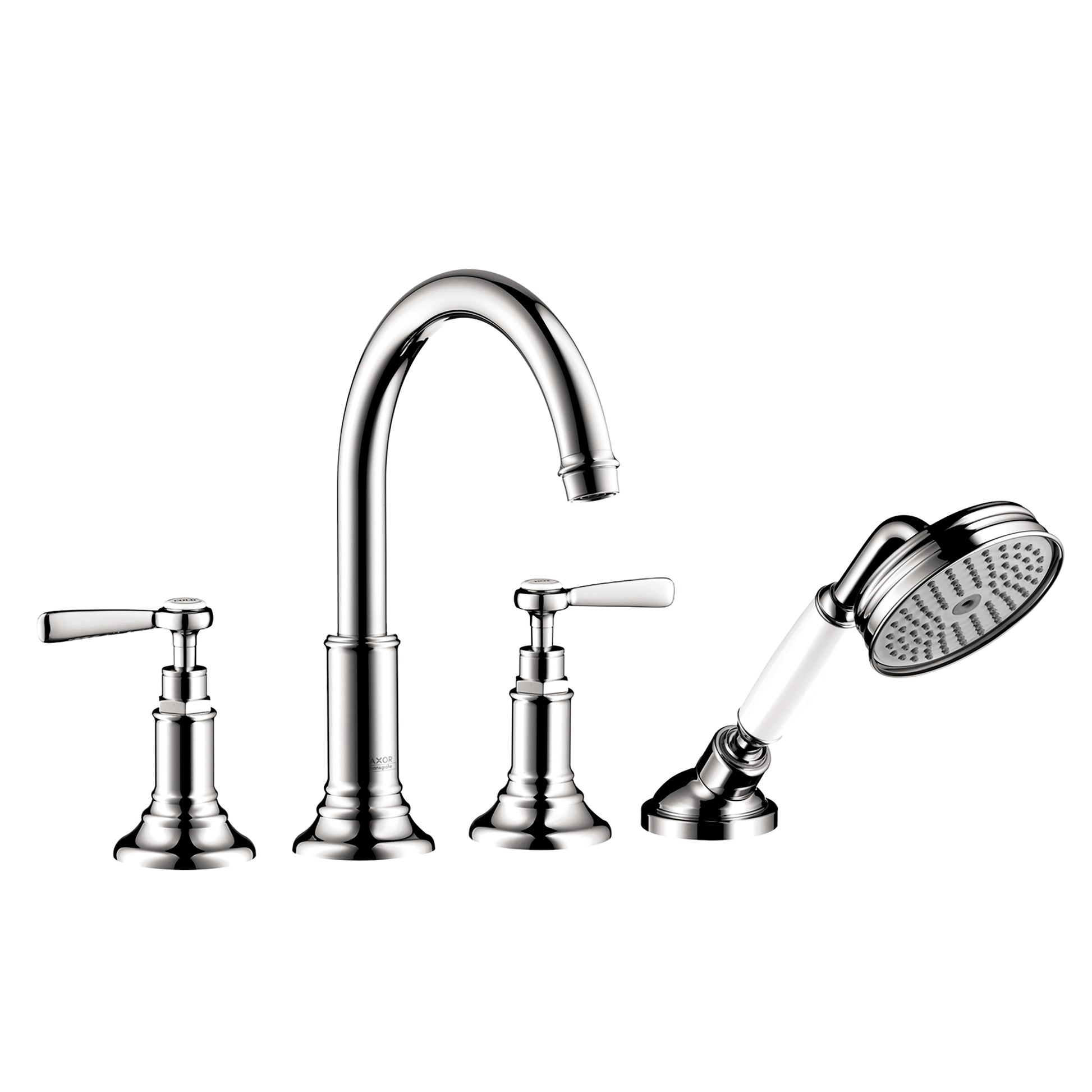 AXOR Montreux 4-Hole Roman Tub Set Trim with Lever Handles and 1.8 GPM Handshower