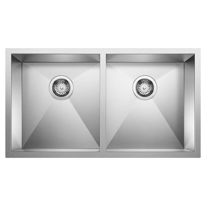 BLANCO 443053 Quatrus R0 Equal Double Bowl Kitchen Sink