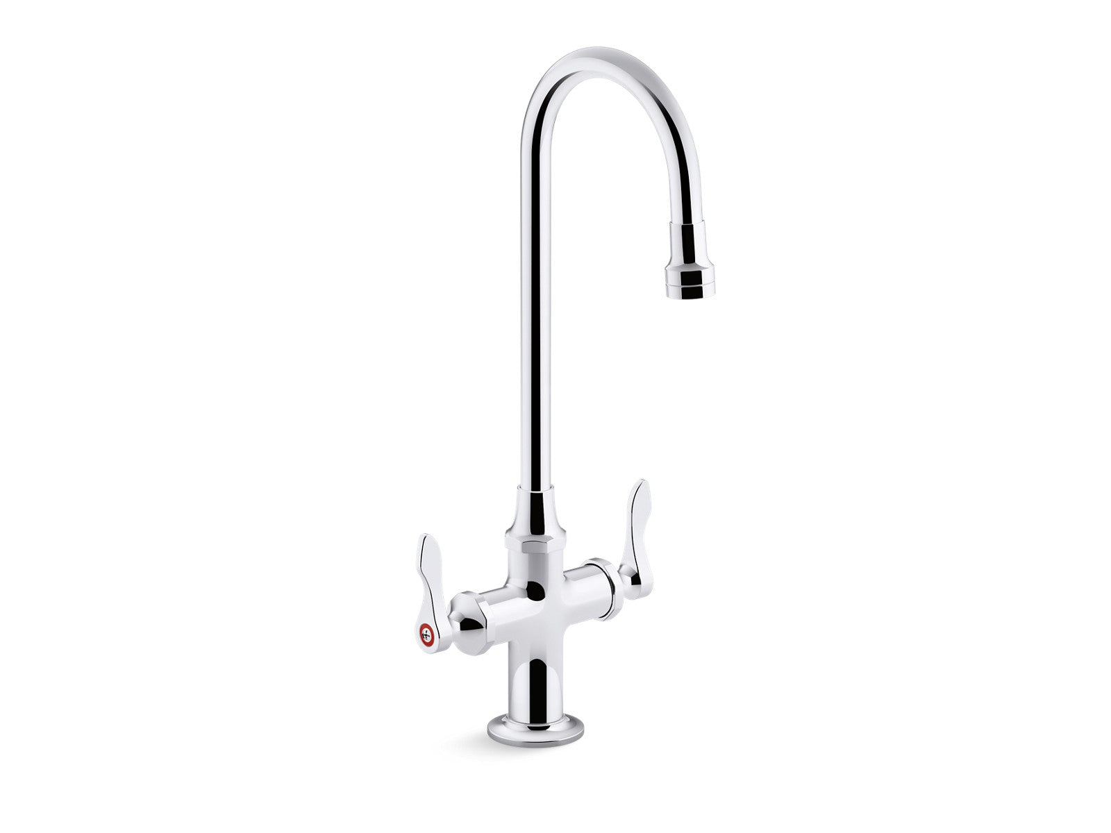 KOHLER K-100T70-4ANA Triton Bowe 0.5 gpm monoblock gooseneck bathroom sink faucet with aerated flow and lever handles,...