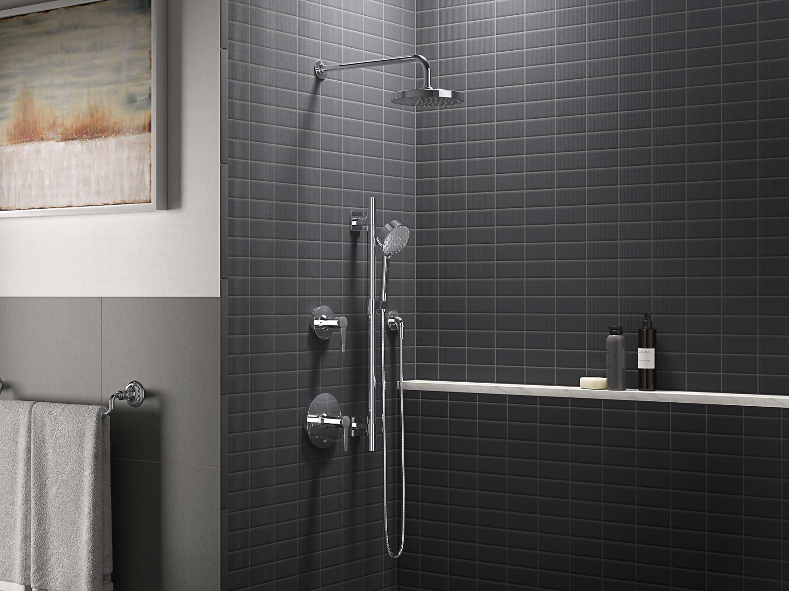 KOHLER K-10124 Wall-mount Rainhead Arm and Flange, polished chrome - view 3