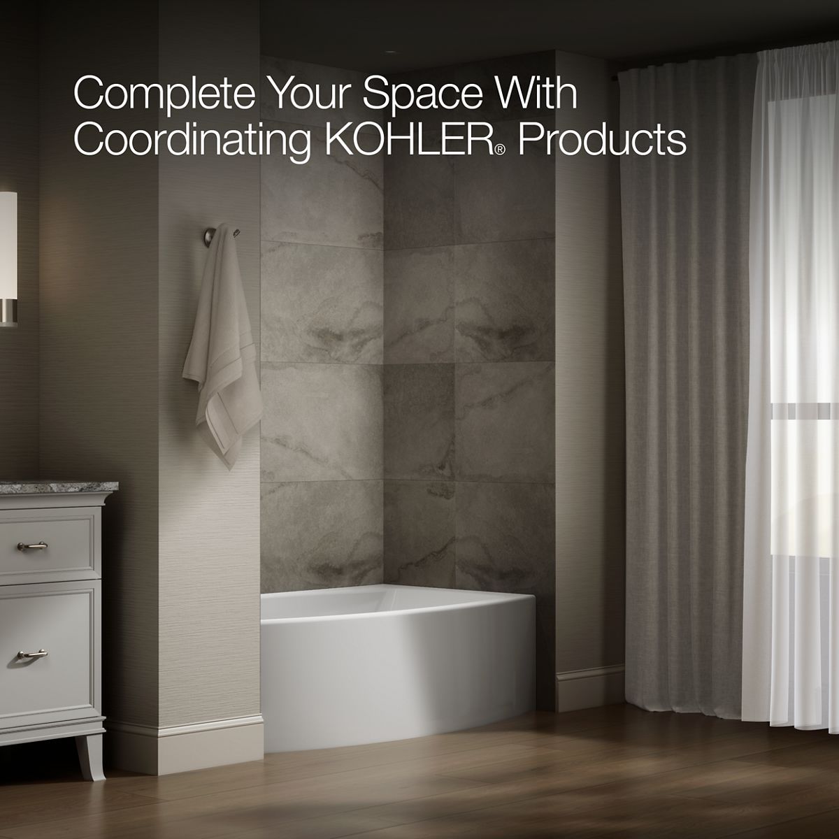 KOHLER K-1100-LA Expanse 60" x 32" alcove bath, left drain