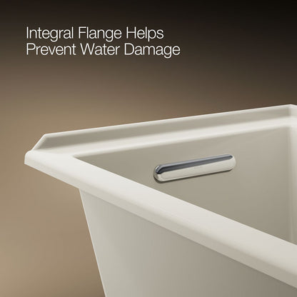 KOHLER K-1121-LW Underscore 60" x 30" alcove bath with Bask heated surface, left drain