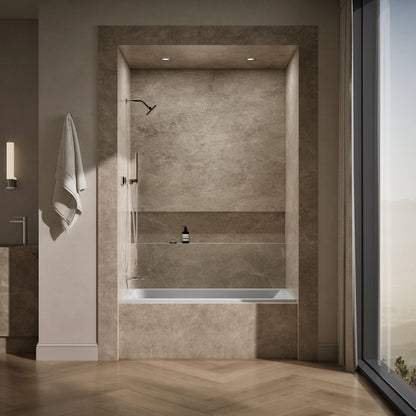 KOHLER K-1121-LW Underscore 60" x 30" alcove bath with Bask heated surface, left drain