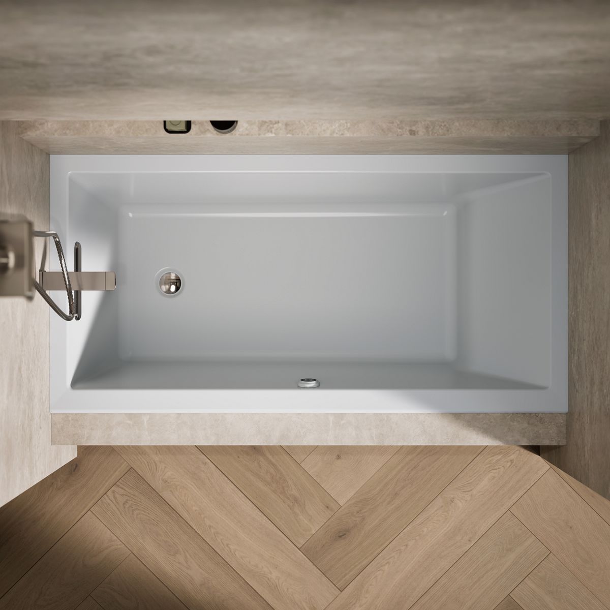 KOHLER K-1121-LW Underscore 60" x 30" alcove bath with Bask heated surface, left drain