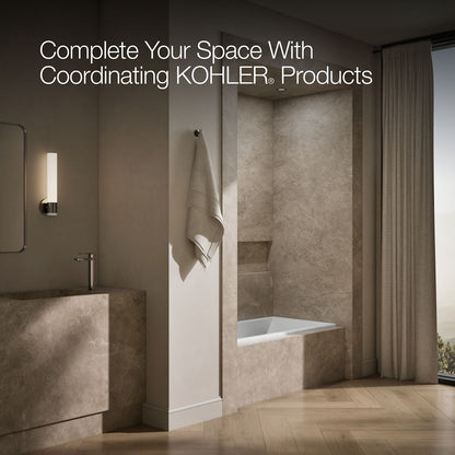 KOHLER K-1121-LW Underscore 60" x 30" alcove bath with Bask heated surface, left drain