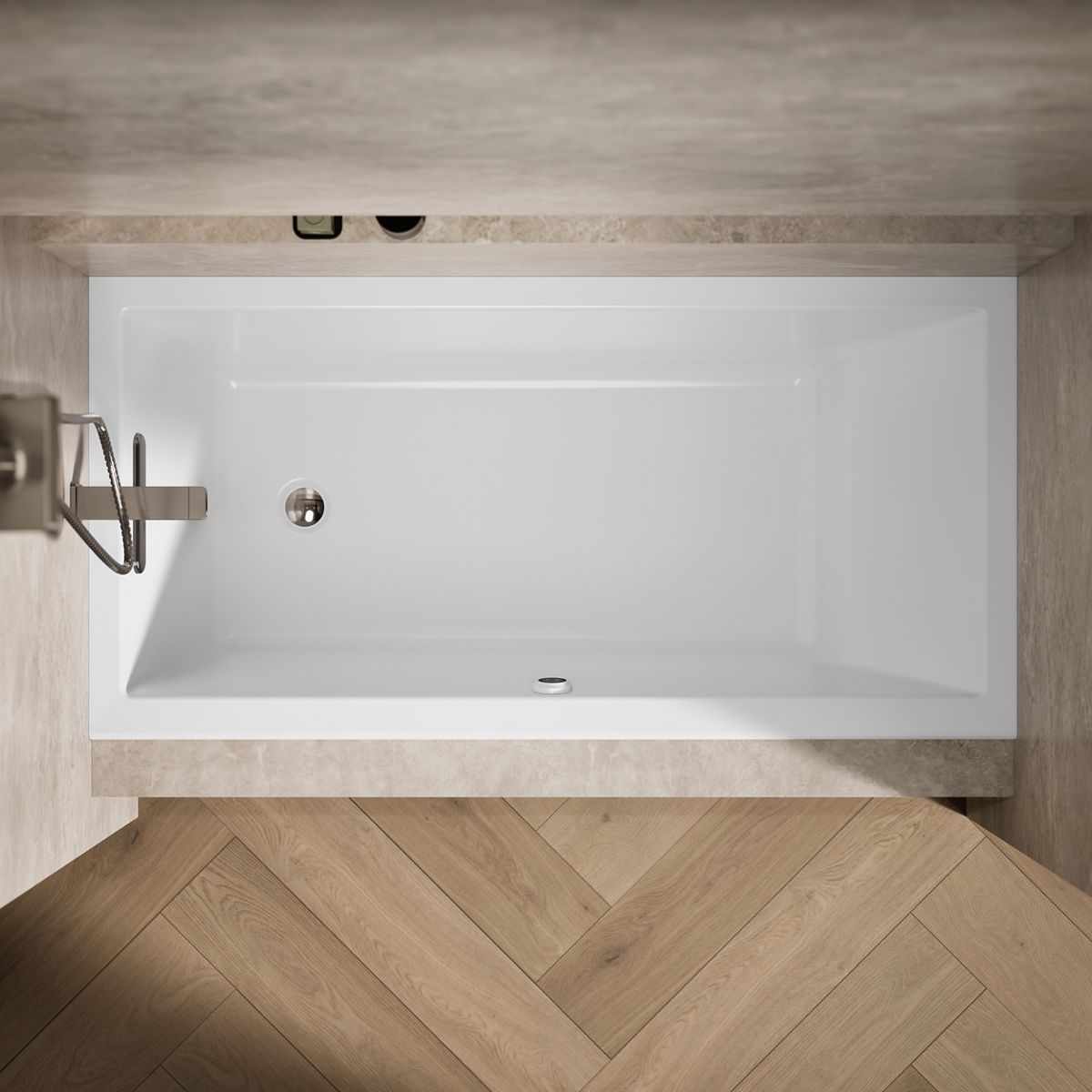 KOHLER K-1121-LW Underscore 60" x 30" alcove bath with Bask heated surface, left drain
