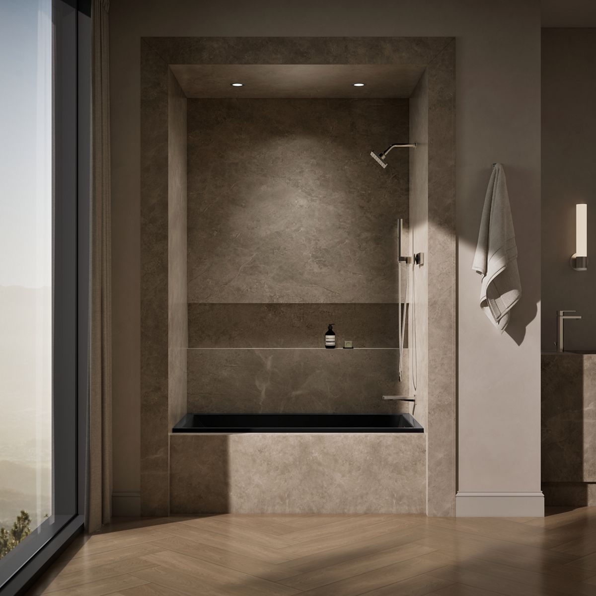 KOHLER K-1121-RW Underscore 60" x 30" alcove bath with Bask heated surface, right drain