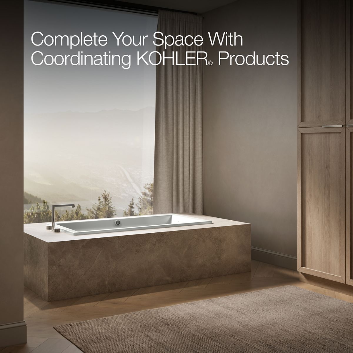 KOHLER K-1121-W1 Underscore 60" x 30" drop-in bath with Bask heated surface