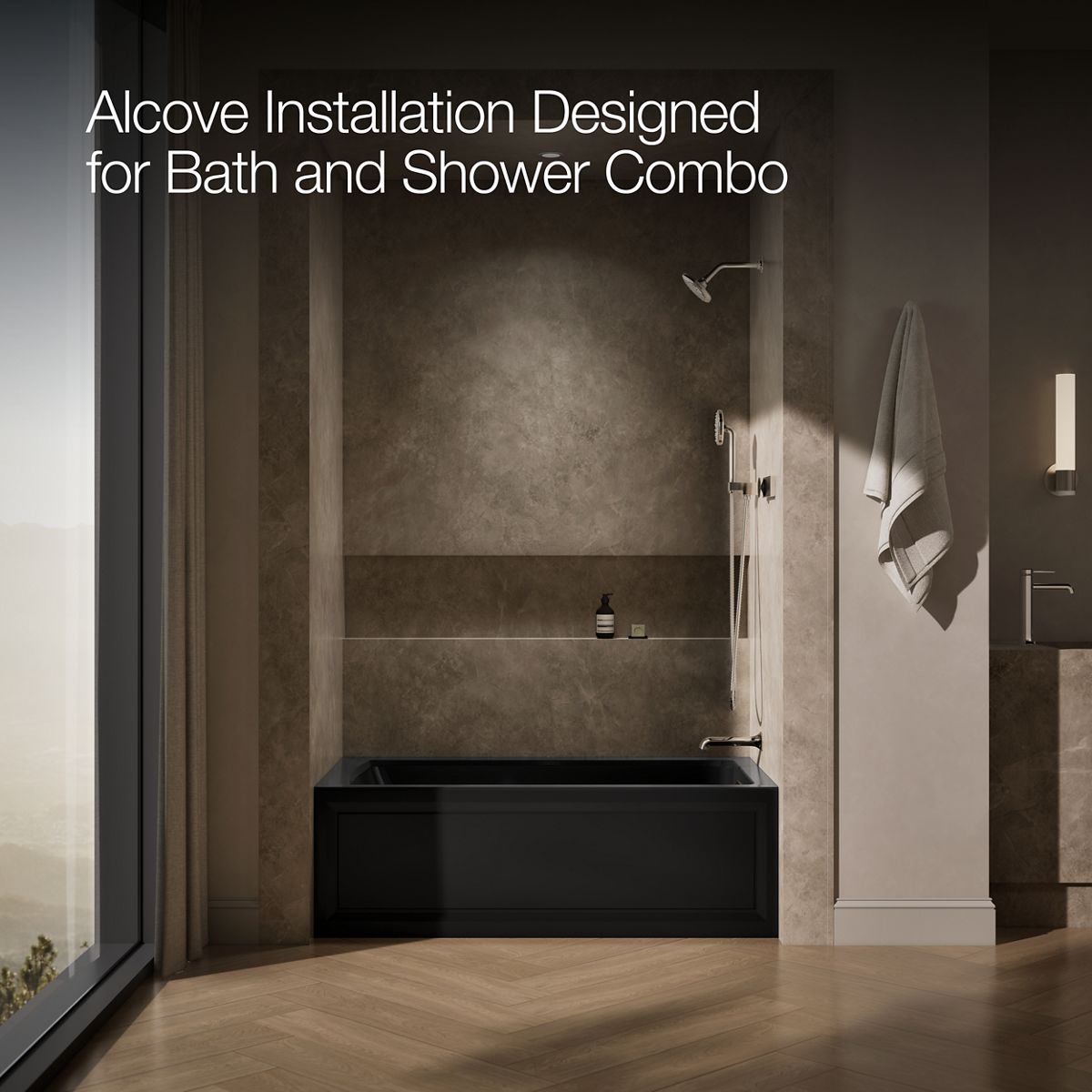 KOHLER K-1122-GHRA Archer 60" x 32" alcove Heated BubbleMassage air bath, right drain