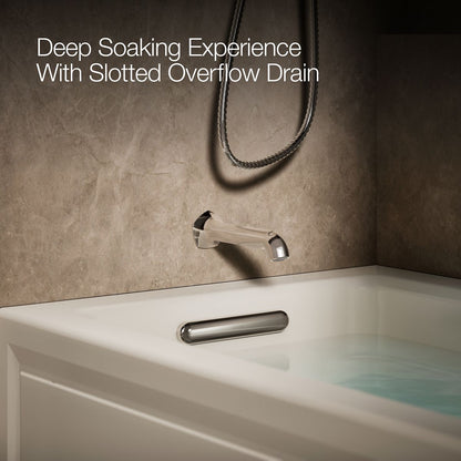 KOHLER K-1122-LA Archer 60" x 32" alcove whirlpool bath, left drain