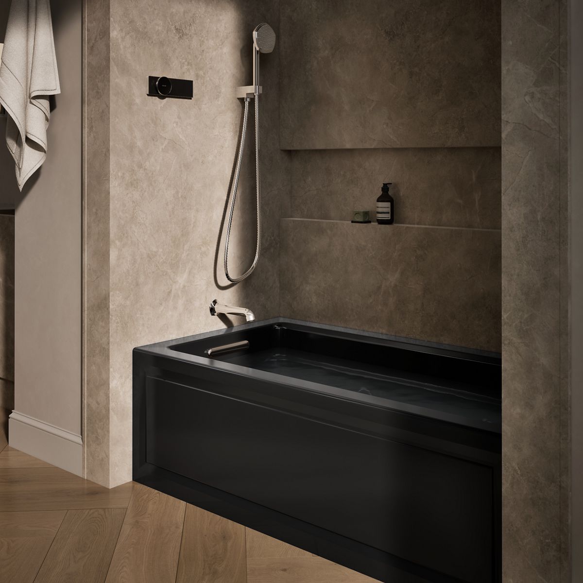 KOHLER K-1122-LA Archer 60" x 32" alcove whirlpool bath, left drain