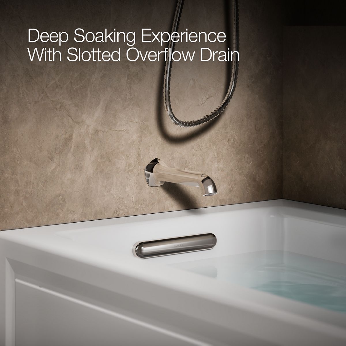 KOHLER K-1122-LA Archer 60" x 32" alcove whirlpool bath, left drain
