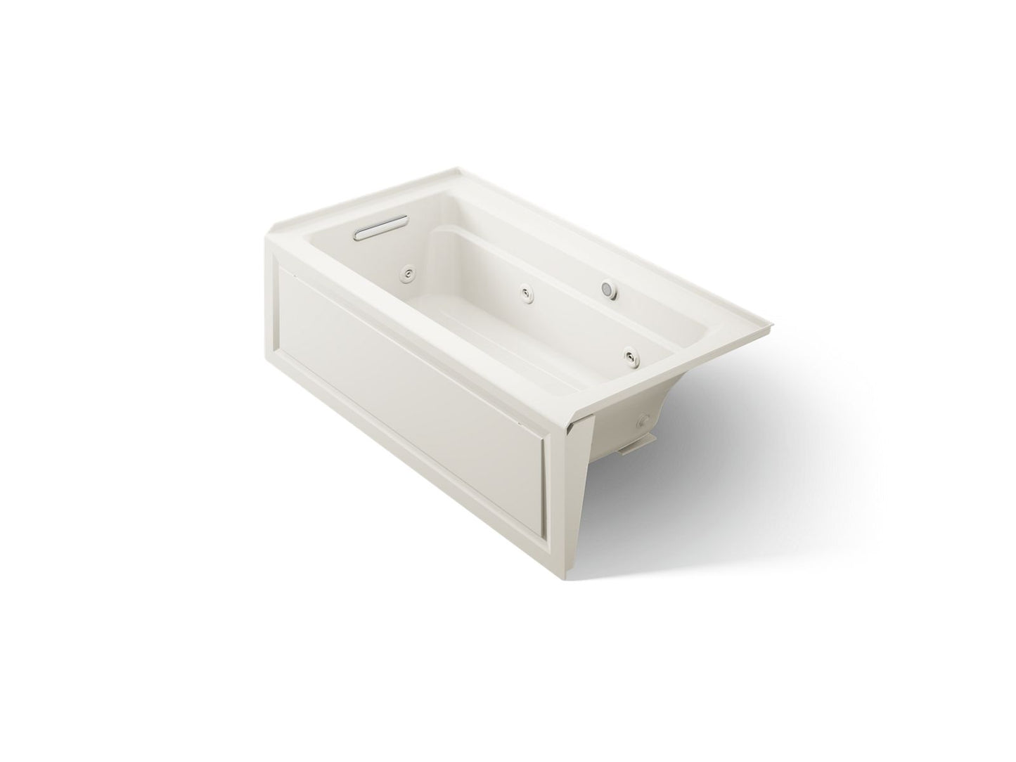 KOHLER K-1122-LAW Archer 60" x 32" alcove whirlpool bath with Bask heated surface, alcove left drain