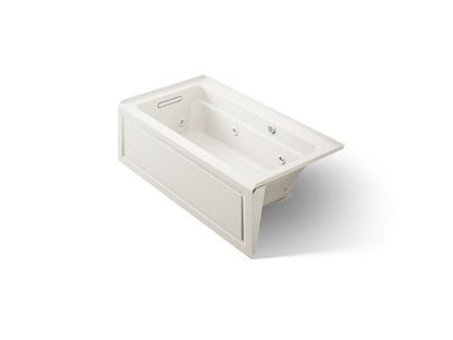KOHLER K-1122-LAW Archer 60" x 32" alcove whirlpool bath with Bask heated surface, alcove left drain