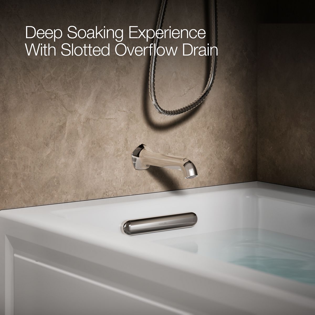 KOHLER K-1122-LAW Archer 60" x 32" alcove whirlpool bath with Bask heated surface, alcove left drain