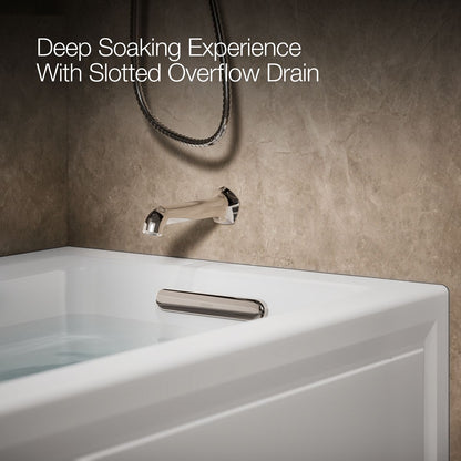 KOHLER K-1122-RAW Archer 60" x 32" alcove whirlpool bath with Bask heated surface, right drain