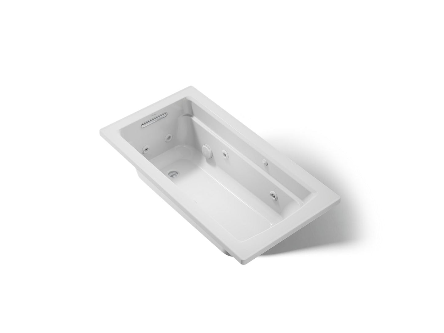 KOHLER K-1122-W1 Archer 60" x 32" drop-in whirlpool bath with and Bask heated surface