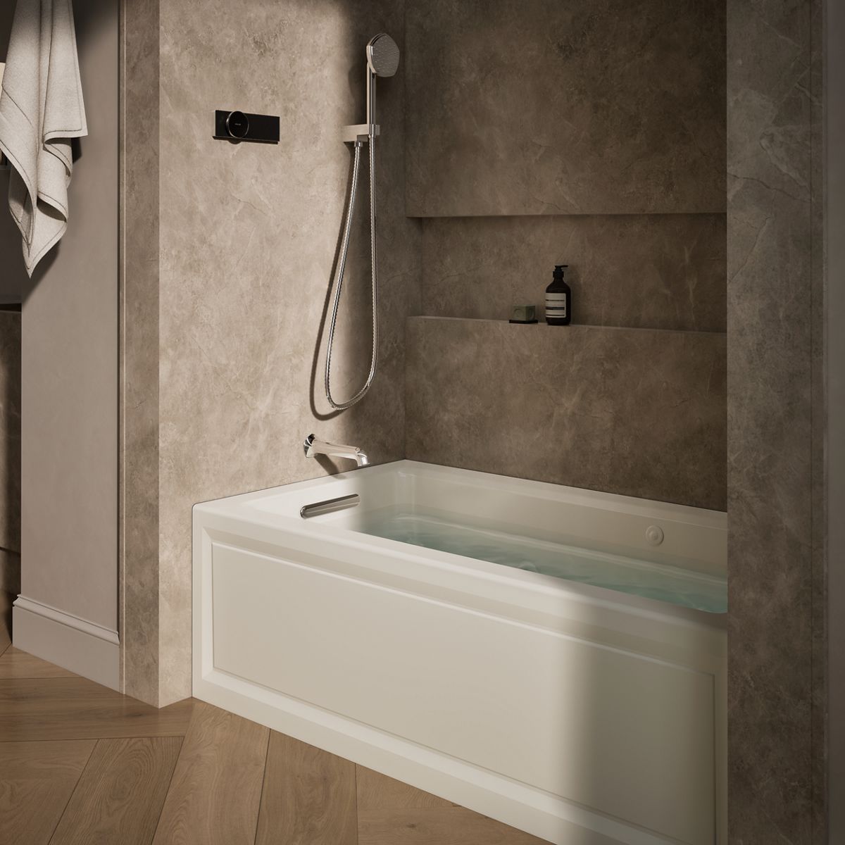 KOHLER K-1122-XGHLA Archer 60" x 32" alcove Heated BubbleMassage air bath and whirlpool, left drain