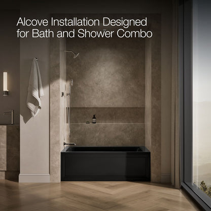 KOHLER K-1122-XGHLA Archer 60" x 32" alcove Heated BubbleMassage air bath and whirlpool, left drain